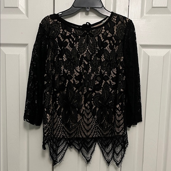 love, Fire Tops - love, Fire Black Lace Blouse Medium